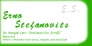 erno stefanovits business card